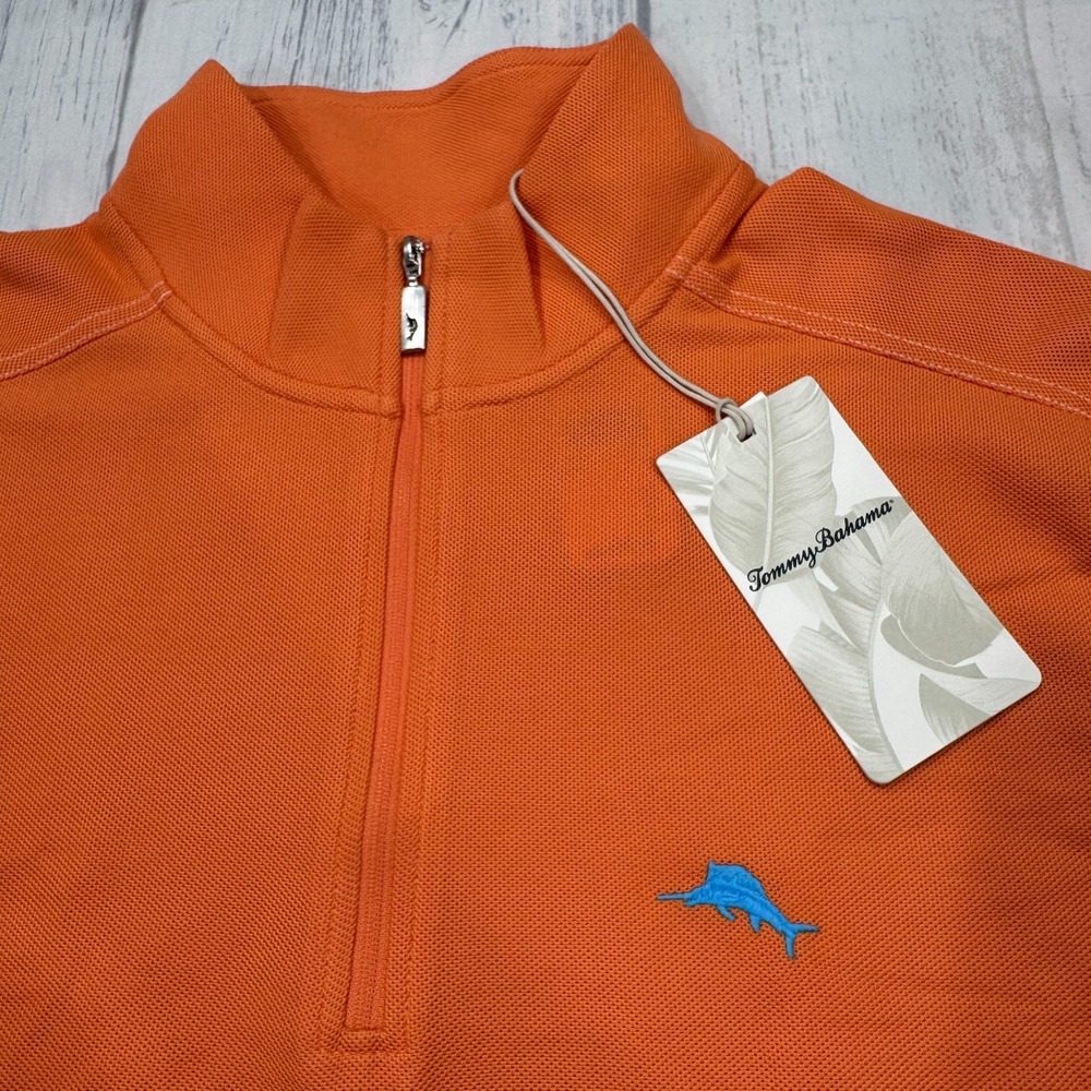 NWT Tommy Bahama Island Zone 1/2 Zip Emfielder 2.0 Sweater Small Supima Golf Men - Picture 2 of 12